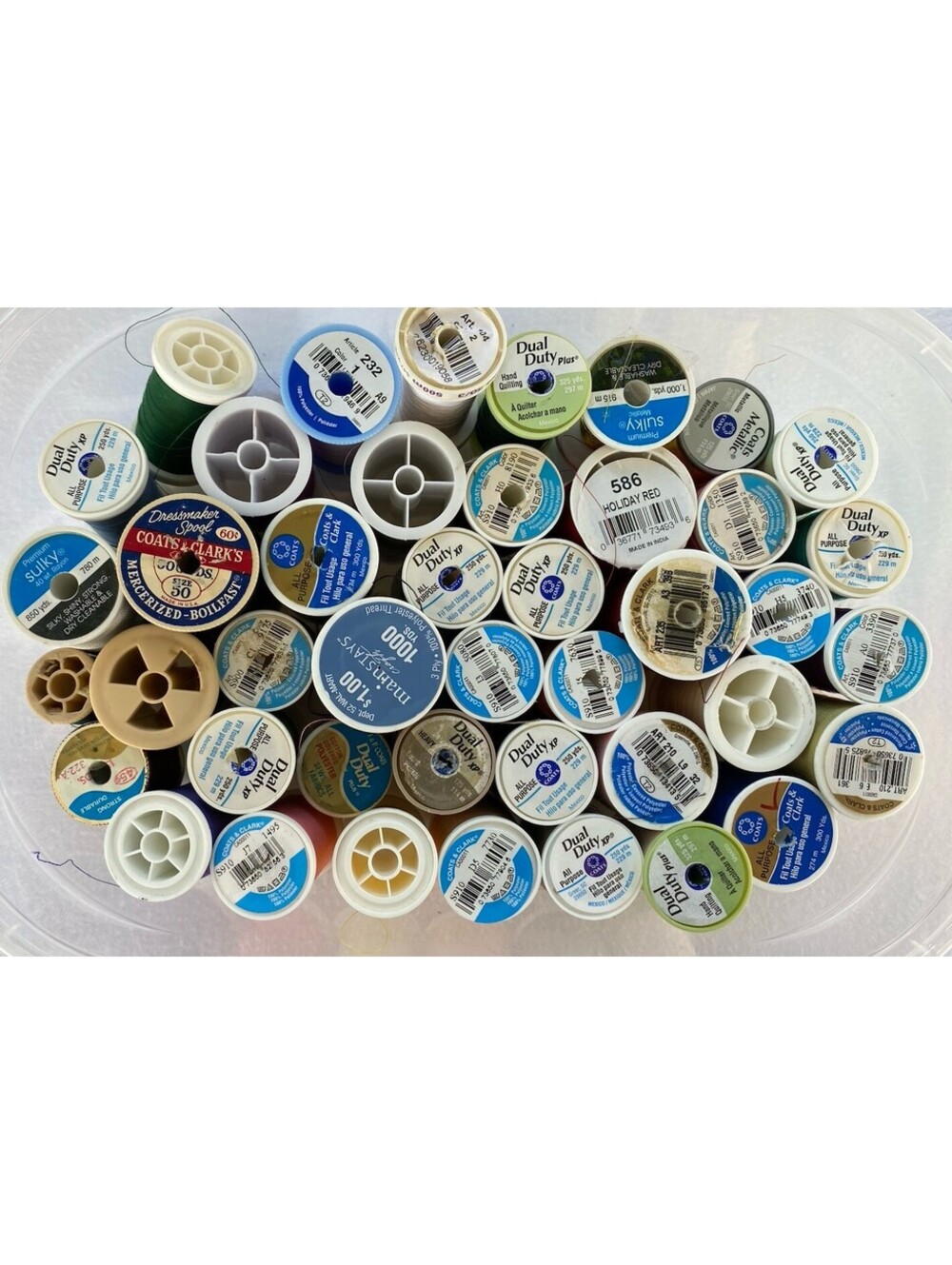 Mix Of Sewing Thread Heavy Duty And All Purpose Lot of 42 Assorted Color Spools